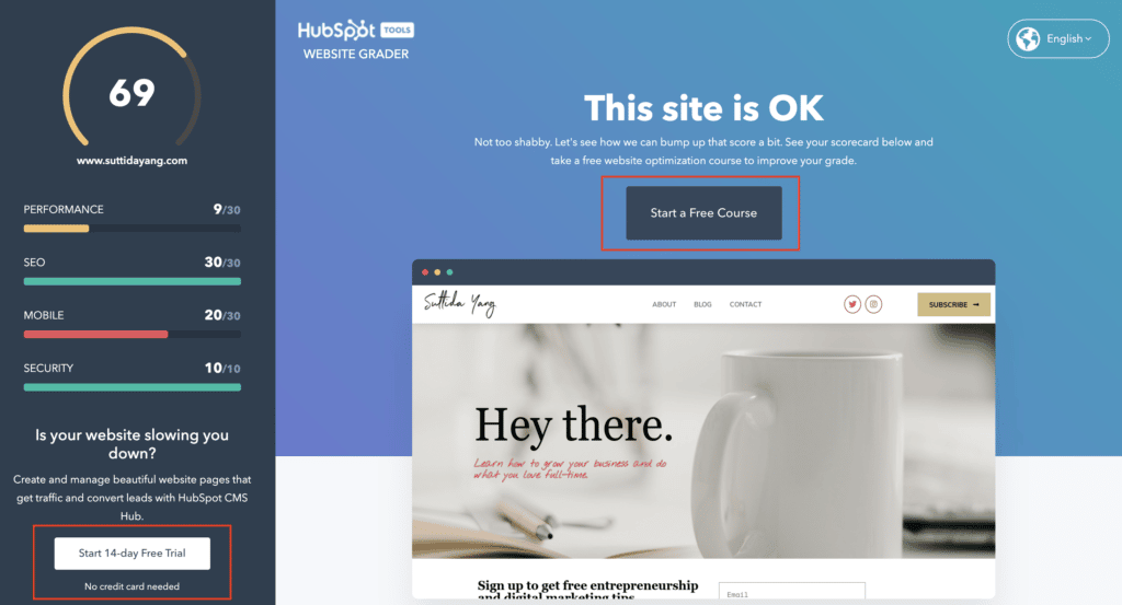 hubspot website grader