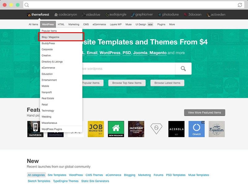 themeforest blogging template