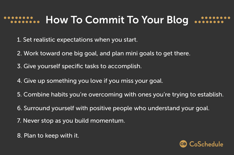 how to commit to your blog