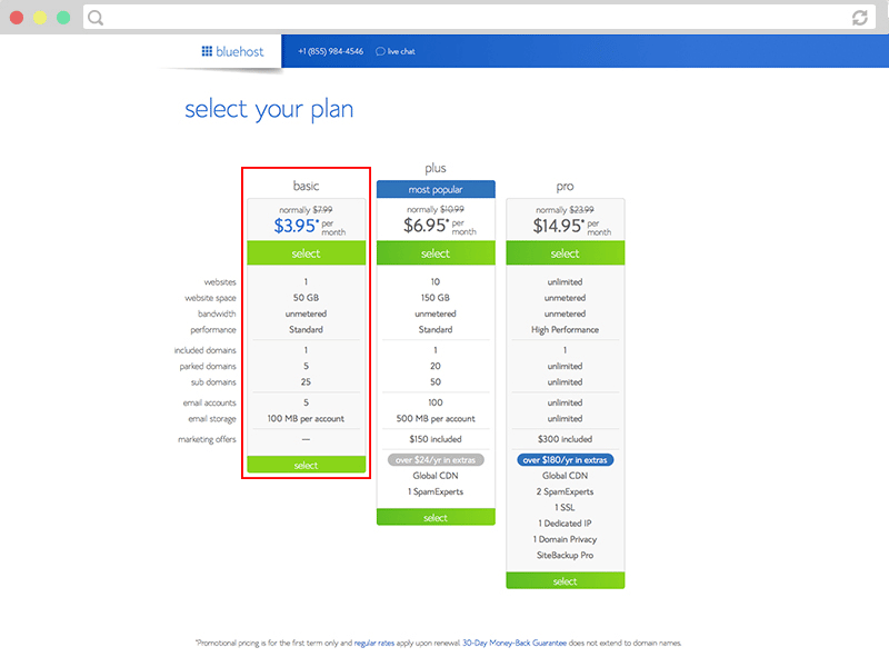 bluehost plans