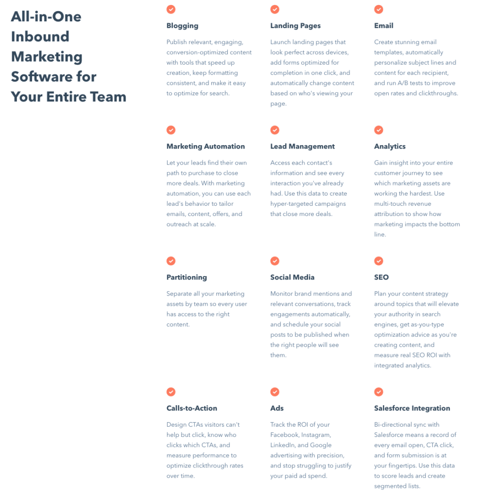 Hubspot Features