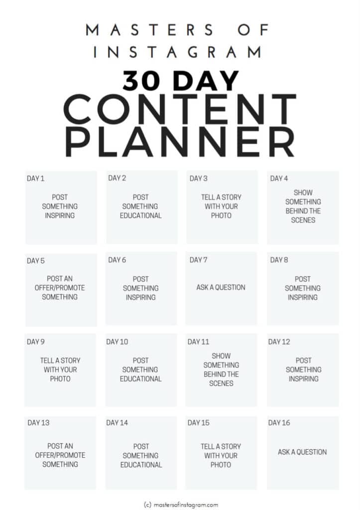 instagram content planner